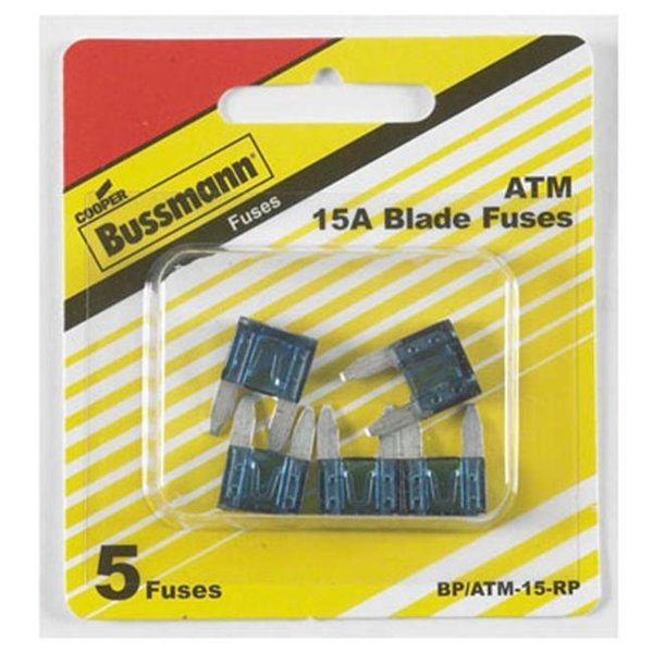 Eaton Bussmann Cooper Bussmann BP-ATM-15-RP 15 Amps Blue Auto Fuse - 5 Pack 157665